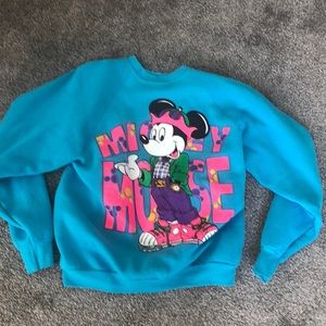 Vintage 80’s Mickey Mouse Pullover double sided Sweatshirt Size L